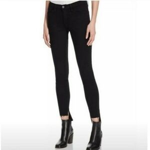 Frame Denim Le High Skinny black skinny jeans raw hem
